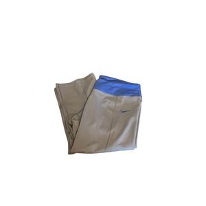 Nike Dri-FIT Womens XL Gray Blue Capri Leggings Athletic Workout Pants Cropped